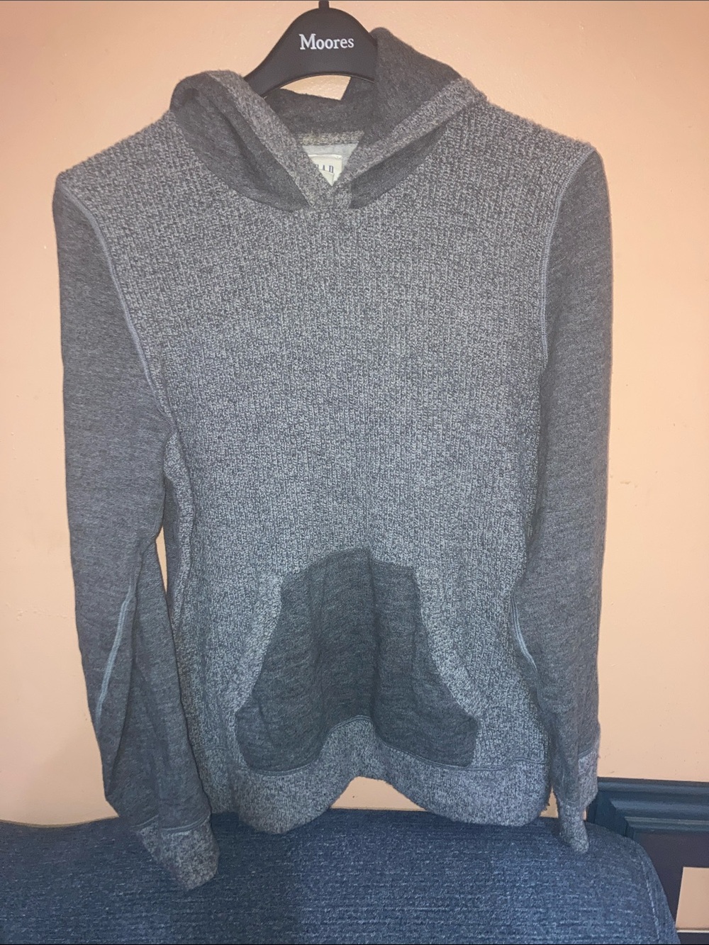 GAP Men's Heather Gray Crewneck Hoodie Sweater